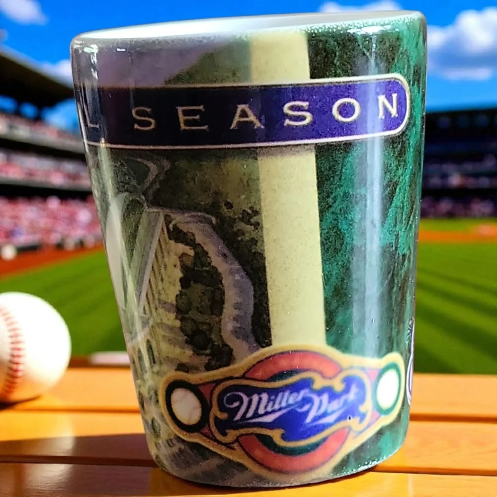 Vtg 2001 Inaugural Season Milwaukee Brewers Miller Park Beer Ceramic Shot Glass